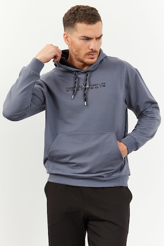Tommy Life Petrol - Siyah Kapüşonlu Kanguru Cep Lastik Paça Erkek Oversize Eşofman Takımı - 85117 Petrol Mavi
