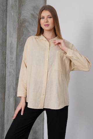 Paw Garage Kadın London Keten Tek Cepli Oversize Gömlek, Premium Kalite Keten Gömlek Taş