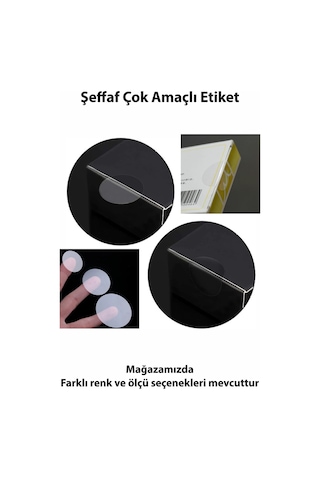 Yuvarlak Kesim Ambalaj Etiketi - Şeffaf Renk - 2,5cm - 500 Adet