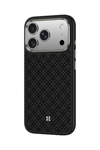 Apple Uyumlu iPhone 17 Pro Max Kılıf M-safe Özellikli Benks Armorpro Armorgrid Serisi Kevlar Kapak Siyah Siyah