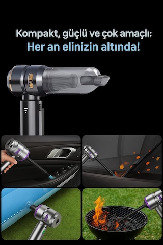 St-6659s Plus 16000 Bpa Çok Fonksiyonlu Kablosuz Yüksek Emiş Araç Ve Ev Temizlik El Süpürgesi