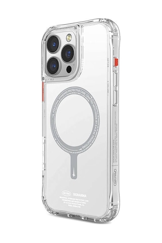 Apple iPhone 16 Pro Max Uyumlu Kılıf Magsafe Şarj Özellikli Şeffaf Airbag Tasarımlı Skinarma Saido Şeffaf