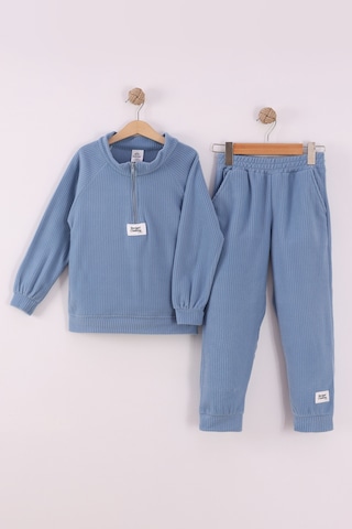 Monox Erkek Çocuk Reglan Kol Fitilli Polar Takım İndigo