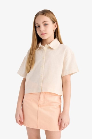 DeFacto Kız Çocuk Cropped Fit Pamuklu Sırt Baskılı Kısa Kollu Gömlek E4258A825SMBG132