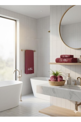 One More Internatıonal Banyo Havlusu Koyu Kırmızı