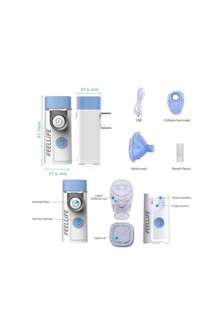 Medikaltec Air Pro 3 Mini Mesh Nebulizatör Nebul Tasınabilir Sessiz Nebulizatör