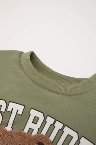 DeFacto Erkek Bebek 2'li Takım Bisiklet Yaka Ayıcık Baskılı Sweatshirt Beli Lastikli Pantolon D5402A524WNKH461 Haki