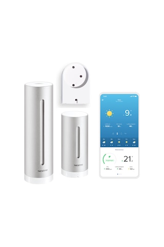 Netatmo Akıllı Hava Durumu İstasyonu, Duvara Montajlı - Wifi, Radyo, İç Ve Dış Mekan Sensörü, Hava Durumu Tahmini, Higrometre, Hava Kalitesi, Amazon Alexa, Apple Homekit Ve Google Home İle Uyumlu, Nws-amz