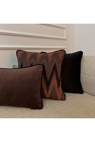 "nuve & Choco" Kırlent Kılıfı Seti Koyu Bronz