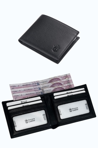 Ancora Leather Hakiki Deri Erkek Cüzdan-26502 Siyah