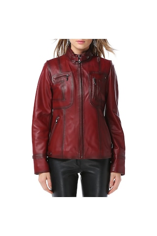 Dericlub Yb2043 Gerçek Deri Kadın Mont Ök.bordo Ök.bordo Bordo