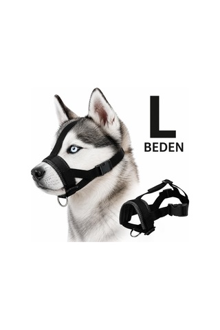 Valkyrie L Beden Köpek Ağızlığı Ayarlanabilir Nefes Alabilir Isırma Önleyici Yumuşak Pedli Siyah