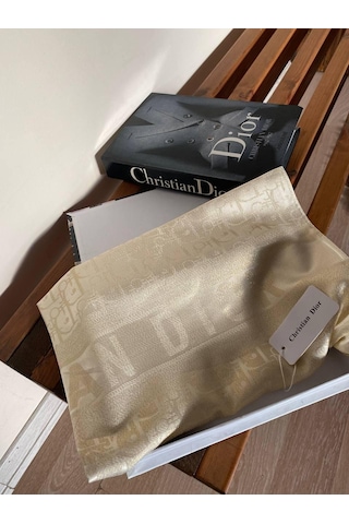 Miorel Scarfs Cd Desen Kaşmir İpek Şal Scarfs Cashmere Shawl Hijab Yeni Sezon Krem