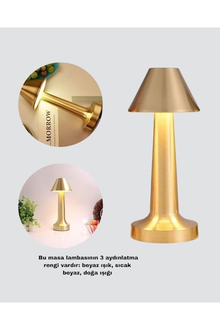 Northcity Kablosuz Led Masa Lambası 1800mah 3 Renk Aydınlatma Dokunmatik Kontrol Beyaz