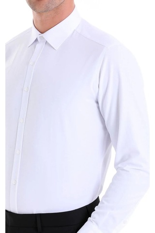 Bawcompany Slimfit Dar Kesim Düz Takım Elbise Gömleği Beyaz