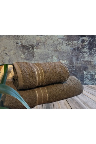 Goldroom Can 2 Parça Pamuklu Banyo Seti Kahve