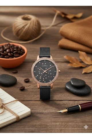 For Motion Kadın Kol Saati Altın Renk, Taşlı Kadran - Fm.01340h.05, 2 Yıl Garantili Altın