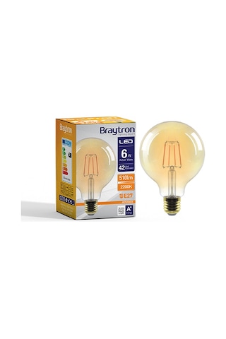 Braytron Led Rustik Flamanlı Ampül 6w G95 E27 - Bb47-00620