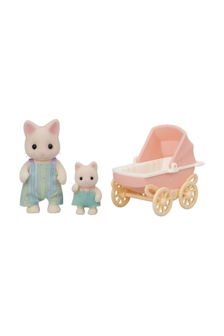 Adore Oyuncak Sylvanian Families Çiçekli Kedi Baba Ve Bebek Arabası Seti 5683