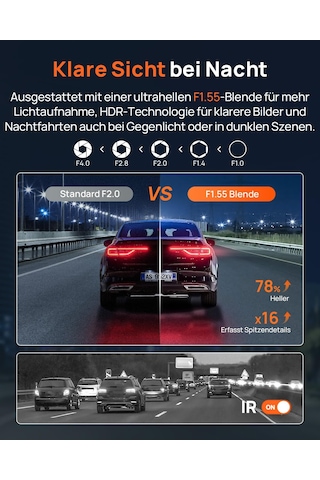 70mai A800se Dashcam Araç Ön Arka 4k Hdr 2160p+1080p, Çift Araç Kamerası 3" Ips, F1.55 Açıklıklı Gece Görüşü, 210s Buffer Acil Durum Ön Kayıt, Park İzleme Micro Sd Kart Dahil Değil