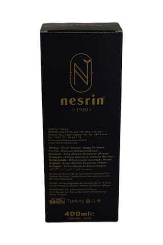 Nesrin 80 Derece Özel Seri Kutulu Pet Şişe Amber Kolonyası 400 ML