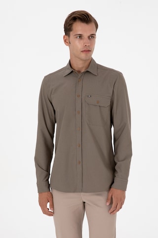 U.s. Polo Assn. Erkek Haki Gömlek Desenli 50316655-vr027 Haki
