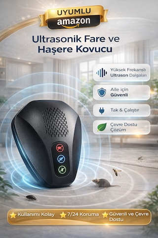 Ultrasonik Fare Ve Haşere Kovucu Priz Tipi Sivrisinek Ve Hamamböceği Kovucu Sessiz, Kimyasalsız Ultrasonik Fare Ve Haşere Kovucu Priz Tipi Sivrisinek Ve Hamamböceği Kovucu Sessiz, Kimyasalsız