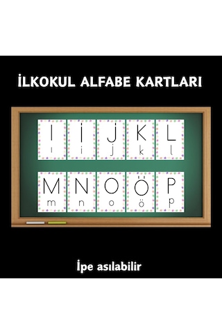 İlkokul Alfabe Kartları 02 Asılabilir
