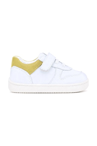 Rakerplus Bob Hakiki Deri Beyaz Nubuk Sarı Bebek Sneaker Ayakkabı