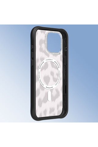Apple Uyumlu iPhone 16 Pro Max Kılıf M safe Şarj Özellikli Youngkit Leopard Serisi Kapak Siyah
