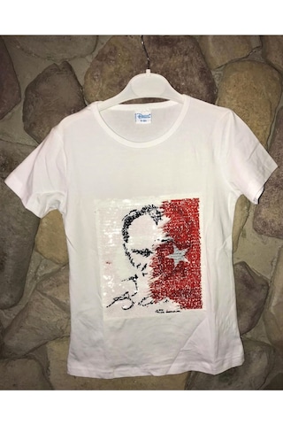 Elif Bebe Atatürk Ve Bayrak Tshirt Beyaz