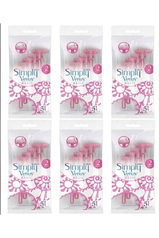 Gillette Venus Simply 2 Basic Kadın Tıraş Bıçağı 5'li X 6 Paket