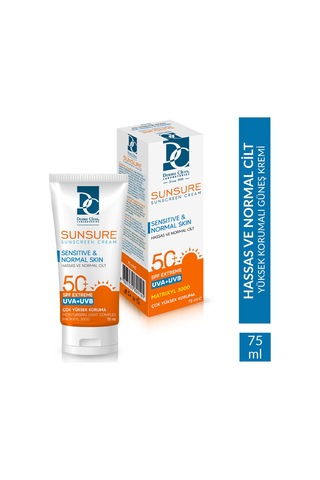 Dermo Clean Sunsure Hassas ve Normal Cilt Güneş Kremi SPF50+ 75 ML