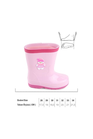 Gezer Kız Çocuk Kışlık İçinde Çıkarılabilir Ek Çoraplı Su Geçirmez Yağmur Bot Çizme Gc2kfm.00682.01.r90.g75 Pembe