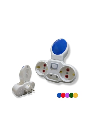 Fetih Gece Lambası Üçlü Golyat Prizli Led Anahtarlı 99-02 Mavi