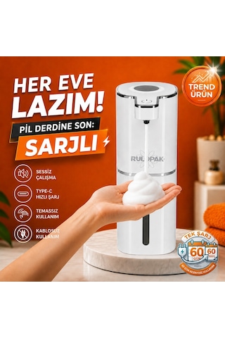 403836 Sensörlü Tezgahüstü Köpük Sabun Dispenseri Beyaz