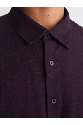 Lcw Vision Bordo Regular Fit Uzun Kollu Gabardin Erkek Gömlek