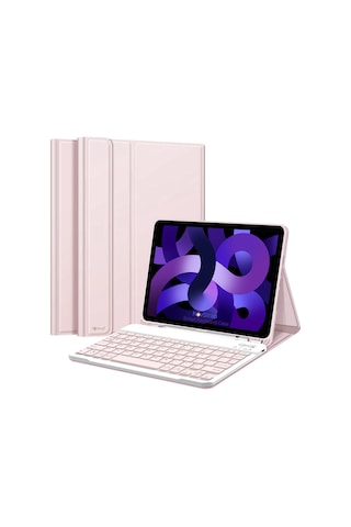 NovStrap Apple Uyumlu iPad  Air 4/5 Nesil 10.9 inç Bluetooth Klavyeli Kılıf Deri Kapaklı Standlı