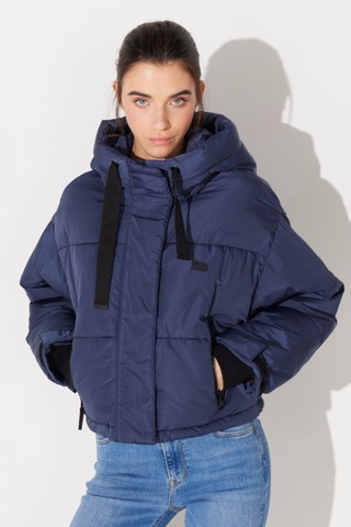 Lee Regular Fit Normal Kesim Kapüşonlu Dik Yaka Lacivert Kadın Şişme Mont L232233400 Mavi
