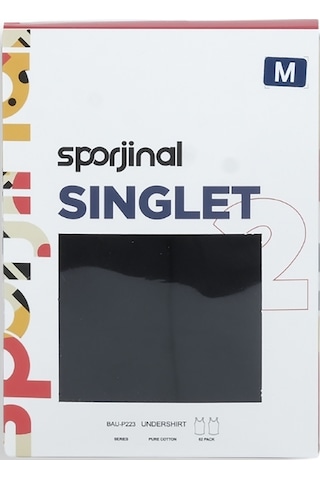 Sporjinal Erkek Siyah 2'li Atlet Bau-p223 Çok Renkli