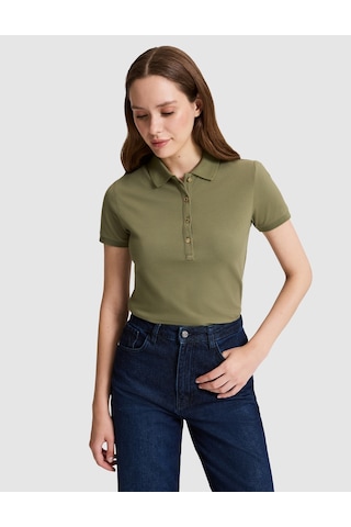 Pierre Cardin Kadın Haki Tişört Basic 50325456-vr027