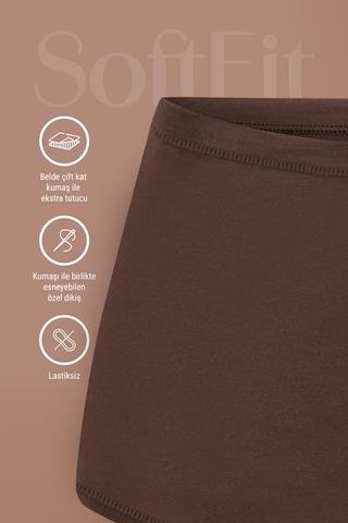 Auw Kadın Lastiksiz Pamuklu Modal Basic Boyshort 6'lı - Softfit Latte,bitter,siyah