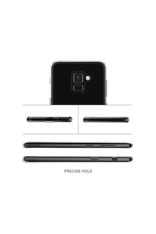 Samsung Uyumlu Galaxy A8 2018 Kılıf Şeffaf Silikon Hibrit Case Renksiz