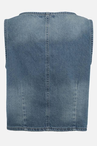 Banny Jeans Kadın V Yaka Düğmeli %100 Pamuk Jean Yelek Mavi