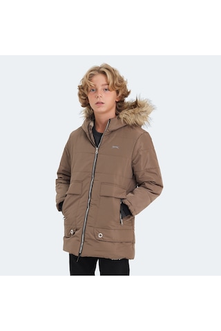 Slazenger CAMELIA Çocuk Kapüşonlu Bej Mont & Kaban