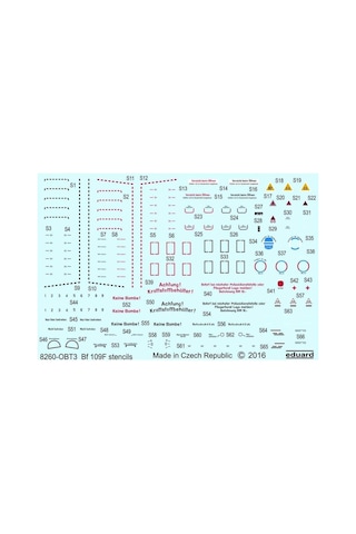 Eduard D48026 1/48 Ölçek, Bf 109f Stencils For Mak