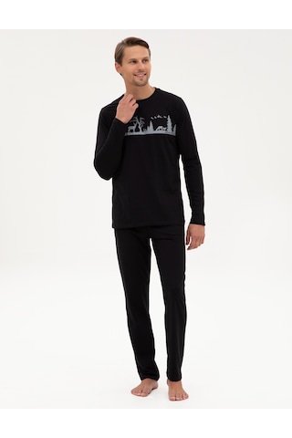 Pierre Cardin Erkek Siyah Pijama Takım 50322636-001 Siyah