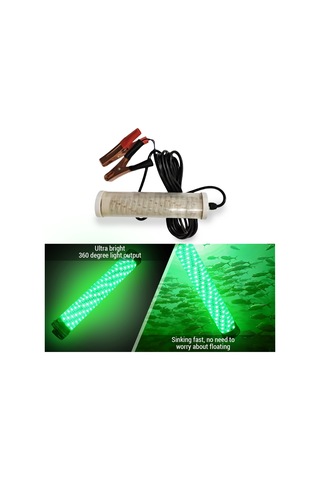 Symbee 12v 20w 120 Led Su Altı Balık Işığı, Yeşil Işık 5m Kablolu, Tuzlu & Tatlı Su Uyumlu, Gece Balıkçılığı İçin Sulu Ortamlar İçin Beyaz