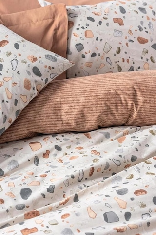 Cotton Box Minimal Çift Kişilik Nevresim Takımı Lastikli Oniks Karemel Karamel