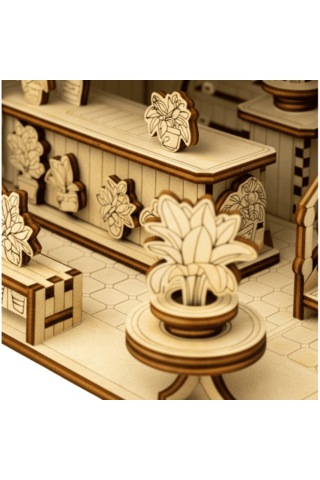 Indoor Garden Ahşap Maket Seti Dıy Miniatür İç Mekan Bahçesi Book Nook Dekoru